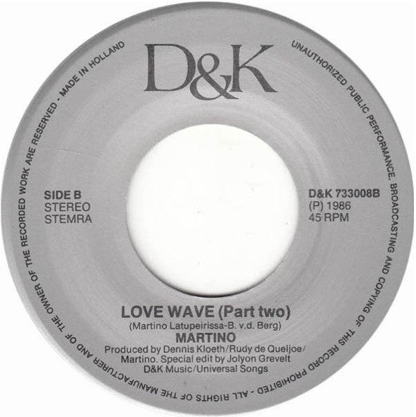 Martino (9) : Love Wave (7", Single)