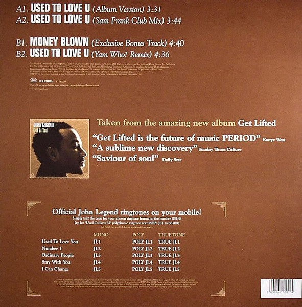 John Legend : Used To Love U (12")