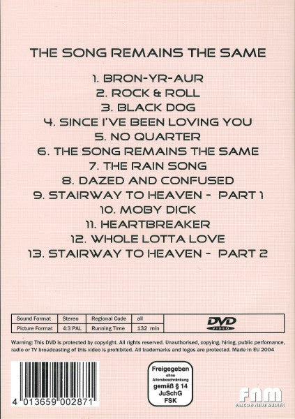 Led Zeppelin : The Song Remains The Same (DVD-V, PAL)