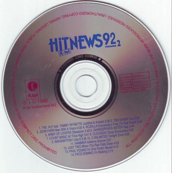 Various : Hit News 92 Vol. 2 (CD, Comp)