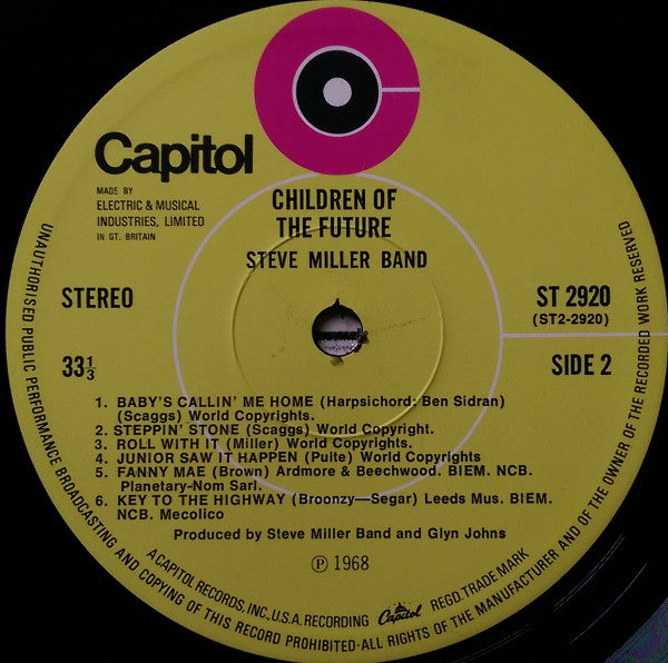 Steve Miller Band : Children Of The Future (LP, Album, RP)