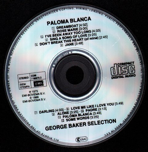 George Baker Selection : Paloma Blanca (CD, Album)