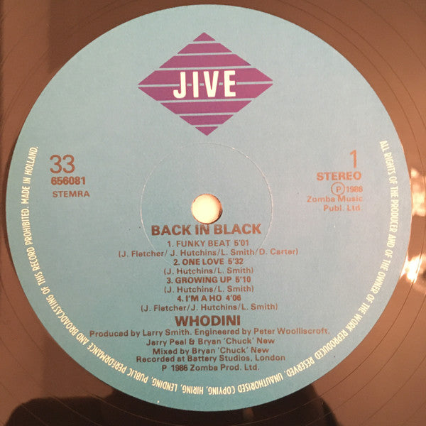 Whodini : Back In Black (LP, Album)