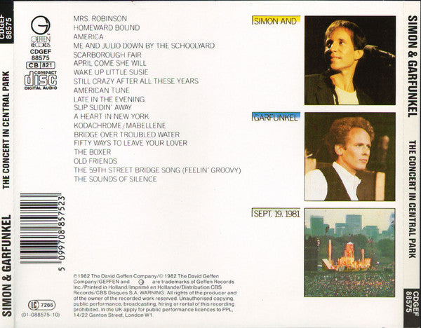 Simon & Garfunkel : The Concert In Central Park (CD, Album, RE)