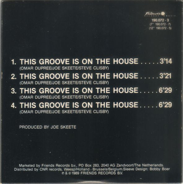 Q-Star Featuring Joe Skeete : This Groove Is On The House (CD, Single)
