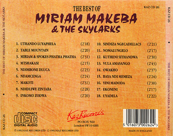 Miriam Makeba & The Skylarks (3) : The Best Of Miriam Makeba & The Skylarks (CD, Comp)