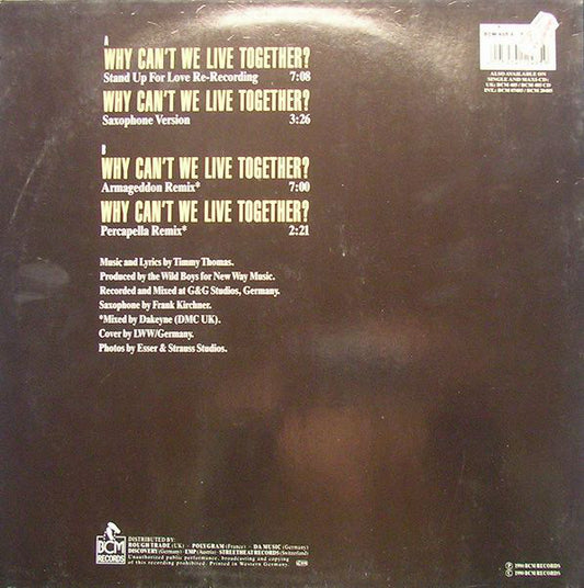 Timmy Thomas : Why Can't We Live Together? (Stand Up For Love! The 1990 Re-Recording) (12")