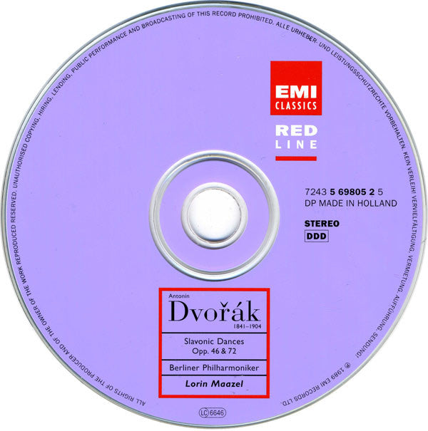 Antonín Dvořák / Berliner Philharmoniker, Lorin Maazel : Slavonic Dances Opp. 46 & 72 (CD, Album, RE)