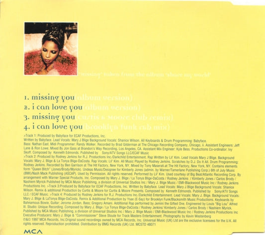 Mary J. Blige : Missing You (CD, Single, CD1)