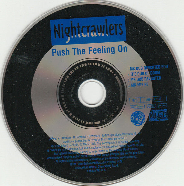 Nightcrawlers : Push The Feeling On (New MK Mixes For '95) (CD, Maxi)