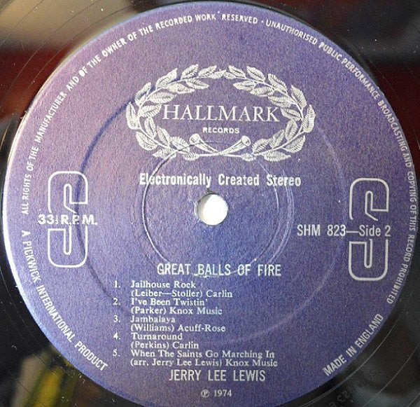 Jerry Lee Lewis : Great Balls Of Fire (Volume 1) (LP, Comp, Lig)