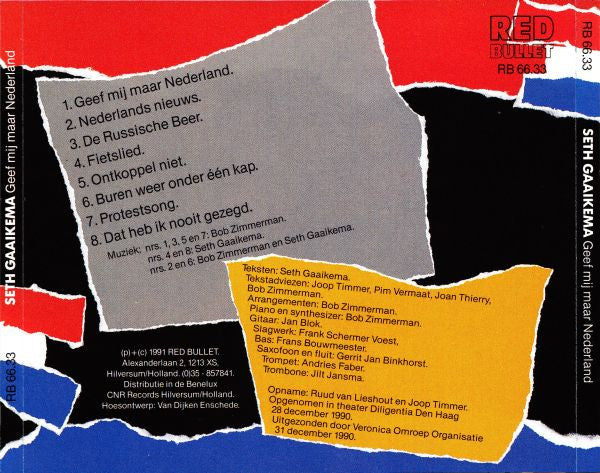 Seth Gaaikema : Geef Mij Maar Nederland (Conférence '90 - '91) (CD, Album)