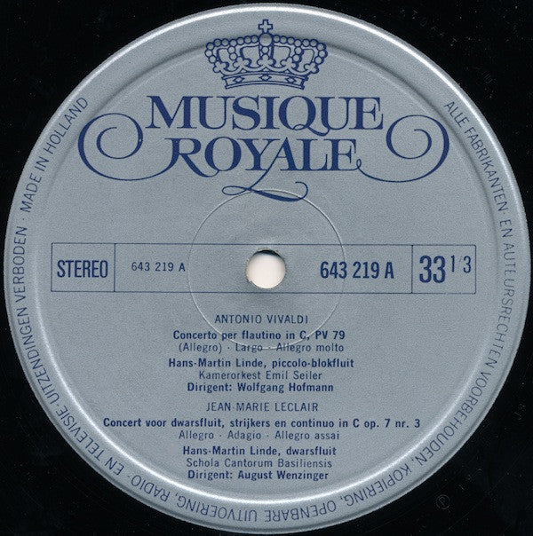 Antonio Vivaldi, Jean-Marie Leclair, Giovanni Battista Pergolesi, Michel Blavet : Fluitconcerten (LP, Comp)
