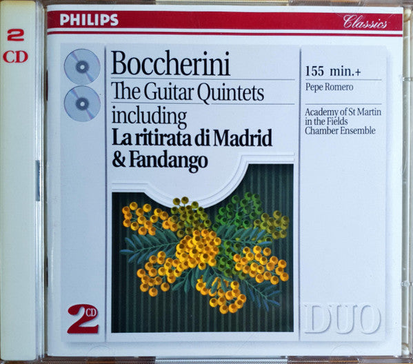 Luigi Boccherini - Pepe Romero, Academy Of St. Martin-in-the-Fields Chamber Ensemble : The Guitar Quintets Including La Ritirata Di Madrid & Fandango (2xCD, Comp, RM, RP)