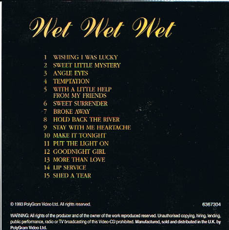 Wet Wet Wet : End Of Part One - Their Greatest Hits (VCD, Comp)