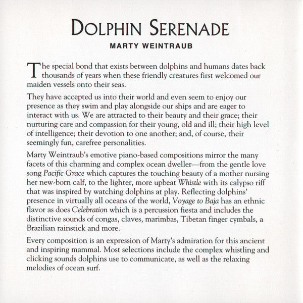 Marty Weintraub : Dolphin Serenade (CD, Album)