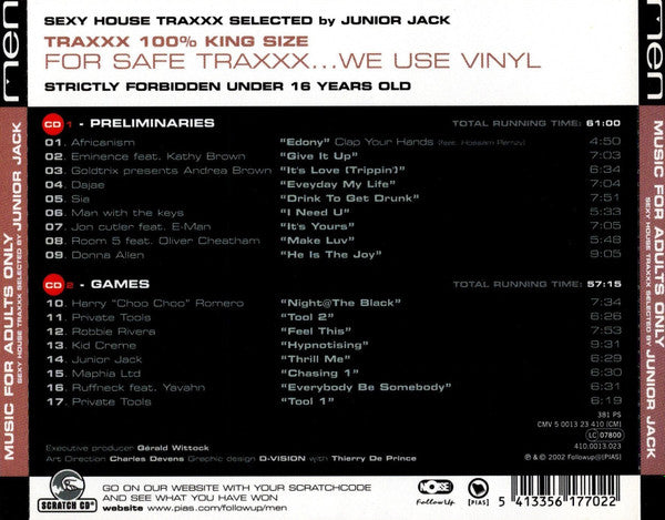 Junior Jack : Men (Music For Adults Only) (2xCD, Comp)