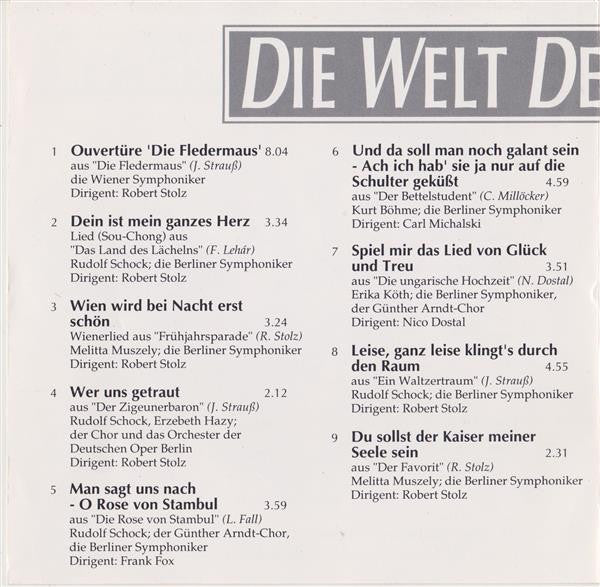 Various : Die Welt Der Operette (CD, Comp, Smplr)