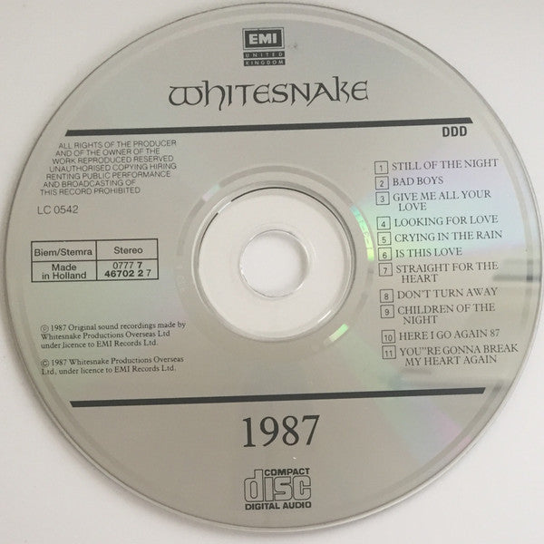 Whitesnake : 1987 (CD, Album, RP, Ude)