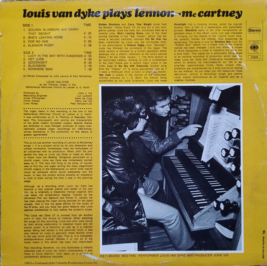 Louis van Dijk : Louis van Dyke Plays Lennon-McCartney (LP, Album, RE)