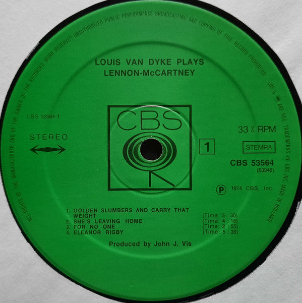 Louis van Dijk : Louis van Dyke Plays Lennon-McCartney (LP, Album, RE)