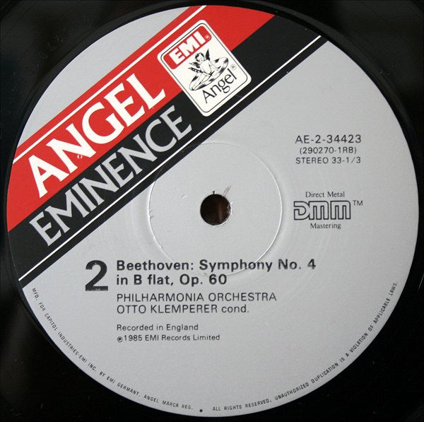 Ludwig Van Beethoven - Philharmonia Orchestra, Otto Klemperer : Symphony No. 1 In C • Symphony No. 4 In B Flat • "Coriolan" Overture (LP, Comp, RM)