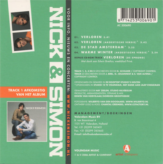 Nick & Simon : Verloren (CD, Single, Enh)