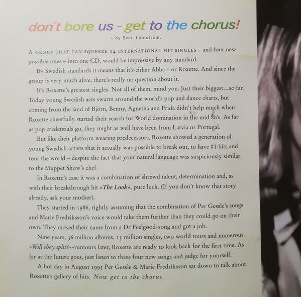 Roxette : Don't Bore Us - Get To The Chorus! (Roxette's Greatest Hits) (CD, Comp, Aut)