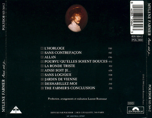 Mylène Farmer : Ainsi Soit Je... (CD, Album, RE)