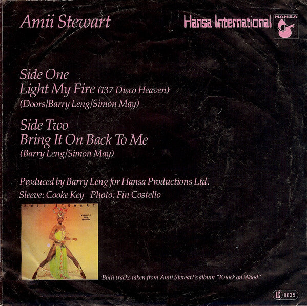 Amii Stewart : Light My Fire (7", Single)
