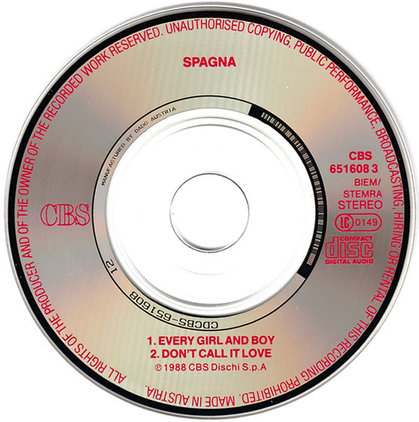 Ivana Spagna : Every Girl And Boy (CD, Mini, Single, Car)