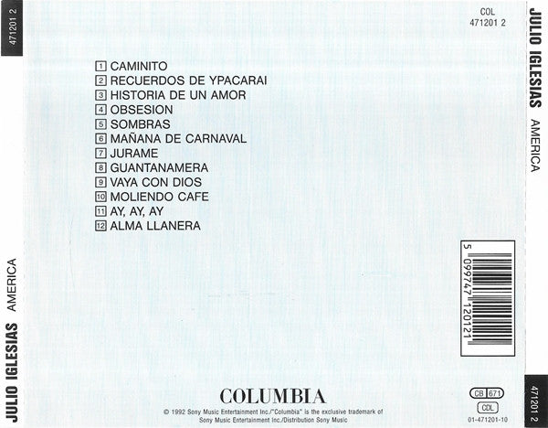 Julio Iglesias : America (CD, Album, RE)