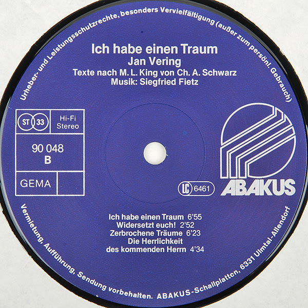 Jan Vering : Ich Habe Einen Traum (LP, Album)