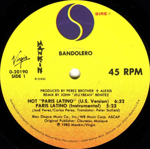 Bandolero : Hot "Paris Latino" (12", Maxi)