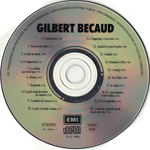 Gilbert Bécaud : Et Maintenant (CD, Comp)
