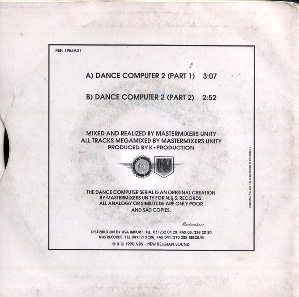 Mastermixers Unity : Dance Computer 2 (7", Single)