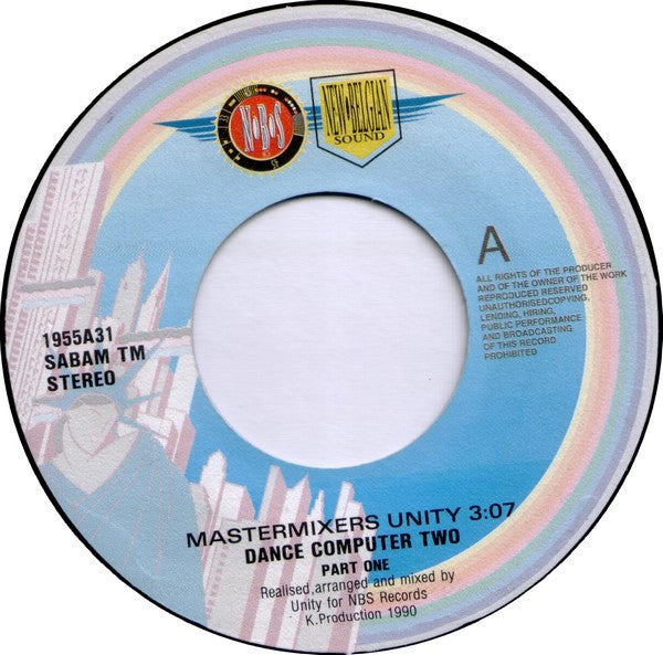 Mastermixers Unity : Dance Computer 2 (7", Single)