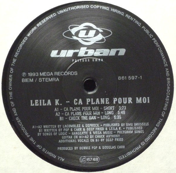 Leila K : Ca Plane Pour Moi / Check The Dan (12")