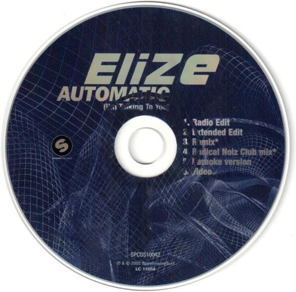 EliZe : Automatic (I'm Talking To You) (CD, Single, Enh)