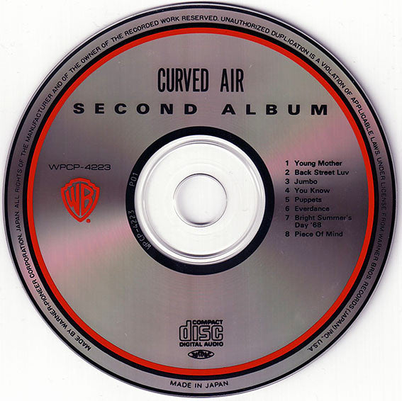 Curved Air : Second Album (CD, Album, RE)