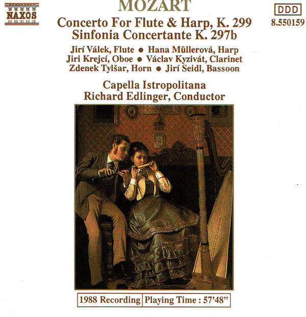 Wolfgang Amadeus Mozart, Capella Istropolitana, Richard Edlinger : Concerto For Flute & Harp, Sinfonia Concertante (CD)