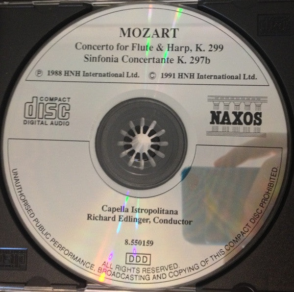 Wolfgang Amadeus Mozart, Capella Istropolitana, Richard Edlinger : Concerto For Flute & Harp, Sinfonia Concertante (CD)