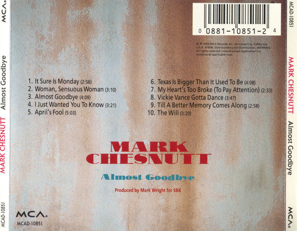 Mark Chesnutt : Almost Goodbye (CD, Album)