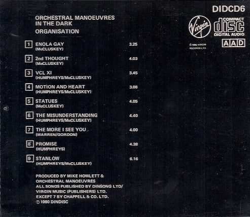 Orchestral Manoeuvres In The Dark : Organisation (CD, Album, RE)