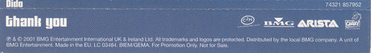 Dido : Thank You (CD, Single, Promo)