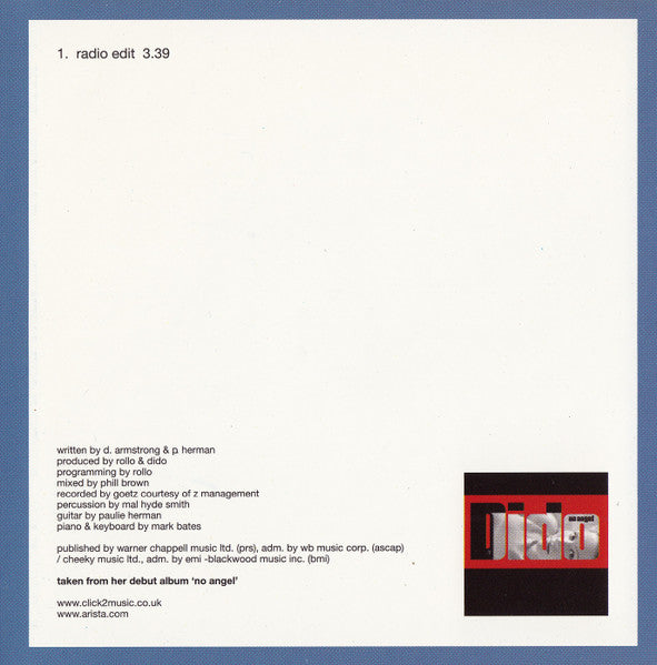 Dido : Thank You (CD, Single, Promo)