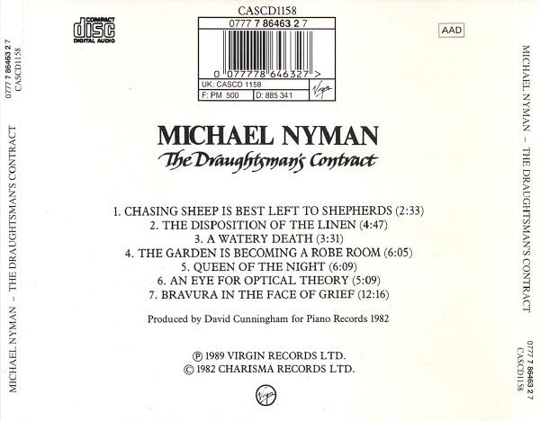Michael Nyman : The Draughtsman's Contract (CD, Album)