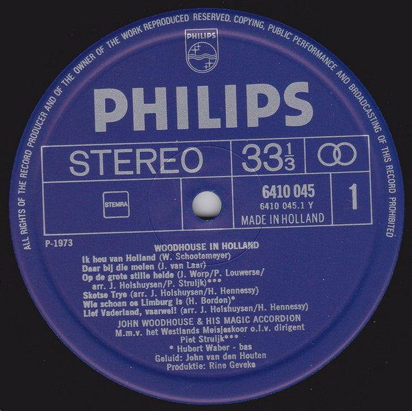 John Woodhouse : Woodhouse In Holland (LP, Album)