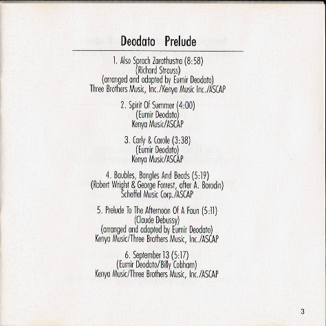 Eumir Deodato : Prelude (CD, Album, RE, RM, DAD)