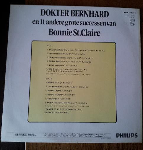 Bonnie St. Claire : Dokter Bernard En 11 Andere Grote Successen Van Bonnie St. Claire (LP, Comp)
